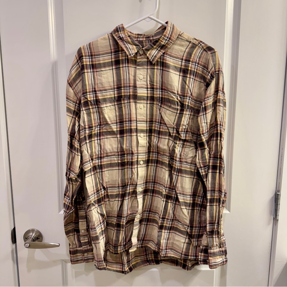 Men's Abercrombie Beige & Brown Plaid Shirt